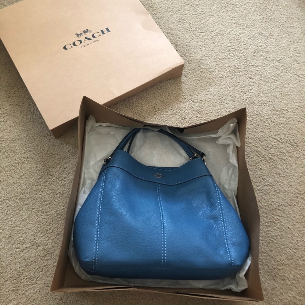 NWT Blue Coach Purse - Picture 1 of 5